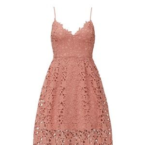 ASTR Lace A-Line Midi Dress, dark blush size S.